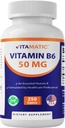 维生素B6(丙二醇),50毫克250蔬菜片 -- -- 促进能源生产,促进代谢和免疫健康支助