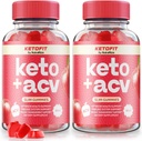 Back of 2 Ketofit Advanced Formult for Wight Loss - Premium Keto ACV Formult, Keto 的自然混合 + ACV Into A Gummy, 原型 Keto 适应 Gometas for Everyday Wellnity (120 Gummys)