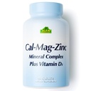 ALFA VITAMINS 钙,镁,锌加维生素D3,支持骨质健康,免疫功能与能源生产,300mg 钙,133mg 镁,5mg 锌,133 IU 维生素D3,100 片