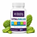 与Nopal Cactus、L-Carnitine Base-支持骨骼健康、减少Varicose Veins、改善皮肤外观(60个Capsules)的VITAMINS NATURAL CORP-VITAL Salud Plus-Organic Immune系统支助补编