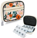 Serfeymi周刊 旅行药丸组织者 Pill pase for Purse with remove 7 Day Pill box, 时尚旅行药剂组织者 Pill Contain for Medicine, Vitamin, Supplement - Bloom 01 + Pill box (英语).