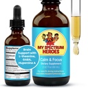 我的Spectrum Heroes calm & Focus Suppers Drops - 大脑支持L-theanine,GABA,Huperzine A - 增强对孩子或成年人的关注 - 儿童与青少年的促进集中 - 2.02 FL oz. (60 ml)