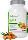 Haldi+ 850 mg 圆形圆片,95% Crucumin & Long Pepper → 60 块 最大吸收量 → Vegan 草药补充量 → 包装量 1