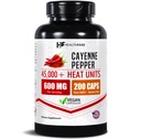 Cayenne Pepper Capsules 600mg → 200 Vegan Pills → 4.5万个热量单位 →心血管、循环和消化支持 → 高发性草药提取 → 非GMO,Gluten-Free → 美国制造
