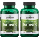 Swanson Premium Brand Turmeric Curcumin 抗氧化剂联合健康心血管活体解毒和记忆支持补充Curcuma Longa(Rhizome) 1.44克(1 440毫克) 100个卡普尔(2个包)