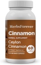 Herbsforever Ceylon Cinnamon Capsules 总体健康支持补充 高概率800 Mg 提取 60 Vige Capsules