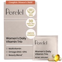 Perelel Womens Daily Vitamin Trio, Multivitamin, Omega 3 Dha + EPA, & Beauty Blend 补充营养支持和整体健康,大豆,乳制品和Gluten免费非转基因食品配方,30日药包