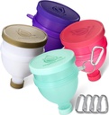Hydra Cup [4 Pack Funels for filling Water Bottles with protein Powder, 3 Capetment Pill Survery, 补充容器集到去或厨房使用, 摇摆杯键链