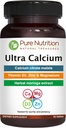 纯营养超钙1000mg配有VIT D3 + K2 → 90 Tab → 高可吸收性钙辅料配有Citate Malate钙,VIT D3,K2,Moringa Oleifera,镁和锌.