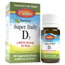 Carlson - 植物类超级日报 D3 2000 IU(50 mcg) / Drop,植物类维生素D Drops,液体维生素D3,来源于藻类,无味,90 Drops (2.54 mL)