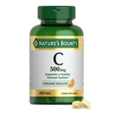 大自然的丰产维生素C 500mg,支持健康免疫系统,每日维生素补充,250个蔬菜片