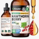 BIO KRAUTER Hawthorn Berry 提取 Tincture - Natural Hawthorn Berry 补充 - 100%纯度配方 - Vegan 糖和无酒精 - 4 Fl. Oz. - 56天供应.