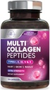 多Collagen Supplement 24 mg - 类型 I, II, III, V & X 多Collagen Peptides Pills for Men & Men, 水解Collagen supplements, hair, Skin, Nail, & 联合支助补编, 120 Capsules
