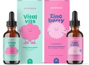 JoySpring Daily Multivitamin & ZincBerry Bundle 儿童维生素自然来源,非GMO,非酒精液体配方,豁免健康支持 QQ Vegan & 蔬菜补充品