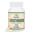 Ergothioneine 补充(EGT) 纯净30mg,植物基 L-Ergothioneine Per Capsule, 60 Counter(可能支持长寿和健康老龄化) 非GMO, Gluten Free, Vegan Safe by Double Wood