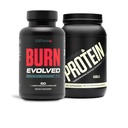 V Shred Burn Evolved 2.0和蛋白质香草粉盒的雕塑民族
