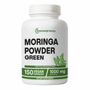 Moringa Capsules, 1 000mg 力量, 20:1 纯莫林加叶粉, 消化和免疫支持绿色超级食品, 非GMO & Gluten Free
