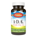 Carlson - 维生素A, D3, K2, 3000 mcg RAE 维生素A, 125 mcg 维生素D3, 90 mcg 维生素K2作为 MK-7, Bone 大楼, 钙利用, 120 软宝石
