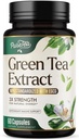绿色茶叶提取片1000mg,其中45%为EGCG & 98%为抗氧化剂心脏支持的多酚 - 3X 吸收绿色茶叶药丸 天然能源补充剂 Gentle Cafeine - 60 Capsules