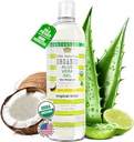 USDA Certified Organic Aloe Vera Gel 12 oz - 100% Pure, Cold Pressed, Hand Harvested, Infused with Coconut, Lime & Verbena Essential Oils, Chemical-Free - Skin & Hair Care, Made in USA