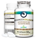 Colageno Hidrolizado 支持女性 Pastillas 高级科拉根+ 支持拉卡拉, Cabello, Uñas Y Piel Saludable - 90 Capsulas De 1500 mg De Colágeno Puro Y Natural