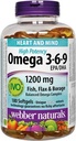 Webber Naturals Omega 3-6-9 高概率 1200 mg → 鱼类、法拉士和博拉吉,180软胶