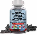 L-Lysine Coq10 Alpha Lipoic Acid Gummys Red Yeast Rice Magnesium Gummy for 成人和孩子 - 氨基酸补充Omega 3 Niacin 锌维生素 K2 D3 B3 - 男女维生素 - 60 Gummy Bears
