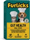 狗和猫的Furlicks Gut健康补编 + Probiotics, Protease, Lipase 用于改进消化、增强豁免、健康Gut Flora和痢疾和Bowel支持(30个口服溶解带)