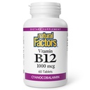 天然因子,维生素B12 Cyanocobalamin 1000 mcg,支持能量和红血球生产,60片(60份服务)