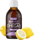 5X 超强Omega 3 鱼油液体,鱼油补充剂与高DHA和EPA Omega3 脂肪酸,高概率Omega 3 维生素D, 7.60 floz, Lemon Flavor