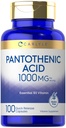 Carlyle Pantothenic Acid 1000mg 100 Capsules 必需的B5维生素 → Non-GMO, Gluten Free Supplement