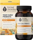 你的Flora Probiotic Soothe – 非GMO 配有发酵豆,Ginger, & Turmeric for Gut balance, Digestion, & Support – Prebiotics, Postbiotics, 消化酶 – Living Alchemy, 60 Pcs.