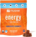 Mushie 100% Organic Cordyceps Mushroom Gummys - 2000 mg Cordyceps Mititaris Nootropic for Energy & Immune 支持维他命 D - Vegan, Gluten - Free - 60 Counter