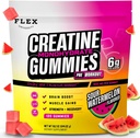 Creatine PreWorkout Gummys for Men Women 6g, Creatine 单水合物 PreWorkout Recovery Muscle Building Supplement Protein Chewables, Vegan 西瓜 Creatina Gym Booty 生长增益(120 吨)