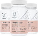 Vitruvin Ubiquinol COQ10 – Coenzyme Q10 Ultra-Abborbable, coq 10 血管和心脏健康、健康皮肤和头发、健康老龄化的抗氧化剂补充剂