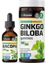 BIO KRAUTER Bacopa Tincture 2 Fl. Oz. & Ginkgo Biloba 90古米