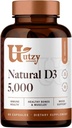Utzy Naturals D35,000 IU 维生素D Colecalciferol 在美国制造 3 党测试 60 Capsules