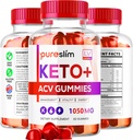 3 Pack - PureSlim KetoACV Gummys 1050MG, 补充高级公式,180 Gummys 3个月