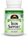 来源:Naturals Vegan True Iron Support、胃部热液和增加吸附的支票* - 180块