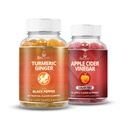BeLive Turmeric and Apple Vider Vinegar Gummys for Inmune支助、流动支助、戒毒、清洁和消化健康