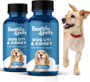 BestLife4Pets狗UTI肾脏支持,天然尿道切除感染治疗,Renal和Bladder控制补充,易用药丸2包