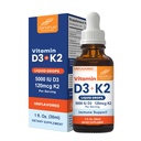 桑德胡的维生素D3 K2 成人药滴 | 5000 IU D3 液体,120mcg K2 补充 1 Fl Oz (Pack of 1) | D3K2 支持高级吸附,能量,免疫,肌肉 男女健康