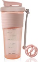 蛋白质摇摆瓶 蛋白质搅拌瓶 与Whisk Ball混合的体育 Blender Bottles 混合瓶 便携式预操作 Whei 蛋白质饮料摇摆杯 午夜粉红色