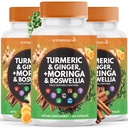 Turmeric Moringa 50000mg Supplement | 姜波斯韦利亚 30000mg 萨夫龙 2000mg 圣巴西尔- 用锡兰肉桂的男女联合支助补编 Quercetin, Tart Cherry- 360 Count