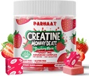 Creatine Monohydrate Chews Complex 6400mg for Men and Women - Advanced Formult W/L-Taurine + Vitamin B12,无糖厨师补充,60 草莓软厨师