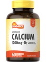 含有维生素D3 5000 IU的1200 mg的Sundance Calcium → 60 Absobbable Softgels → 非GMO & Gluten 免费补充