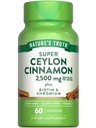 大自然的真理 锡兰 肉桂卡普苏利斯 + 2500mg + 铬 + Biotin → 60 伯爵 + Vegan, Non-GMO & Gluten Free Supplement