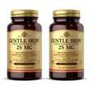 Solgar Gentle Iron (Iron Bisglycnition) 25毫克 - 180 蔬菜胶囊,包2 - 非便秘,你的胃上的Gentle - 非GMO, Gluten Free - 360 总服务