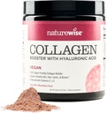 NatureWise Vegan Colagen Powder - 健康头发、皮肤和钉子的助推公式,含Hyaluronic酸、维生素C和E,蛋白质 - 混合莓火药 - 无乳品,非GMO - 15种服务