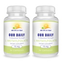 并给我们今天的DAILY L-Methylfolate 15mg(2瓶) - 180盖 - 专业强度 活性甲基Folate - 5-MTHF 补充 - 非转基因、Gluten Free,无填充器